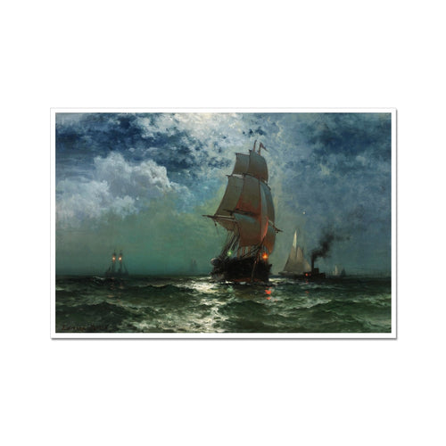 Schiffe segeln bei Nacht | Edward Moran | 19. Jahrhundert