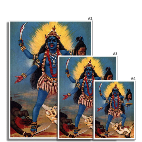 Kali trampelt Shiva | Raja Ravi Varma | 1900