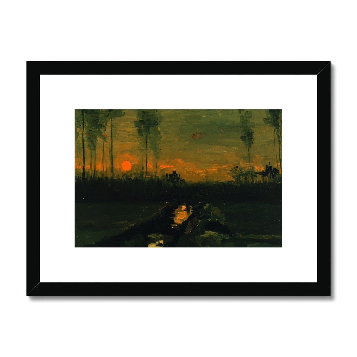 Evening Landscape by Vincent van Gogh Buy Framed Prints Online Dark