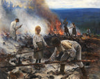 Unter dem Joch (Das Reisig verbrennen) | Eero Järnefelt | 1893