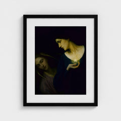 Night and Her Daughter Sleep – black mounted frame, head-on Prodigi view