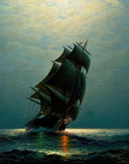 Schiff in der Nacht | James Gale Tyler | 1870