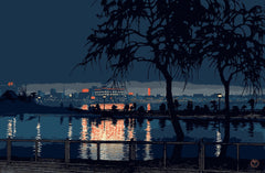 Shinobazu-Teich bei Nacht | Kawase Hasui | 1932