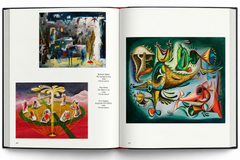 Interior spread of colourful Surrealist artworks and commentary — Surrealism: First and Always.