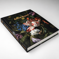Angled view of the hardback with its colourful floral cover — Rachel Ruysch: Nature into Art.