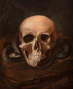 Vanitas Still Life of a Skull & Snake | Follower of Pieter Claesz | 17th Century