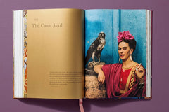 Interior spread featuring a self-portrait with a bird — Frida Kahlo.