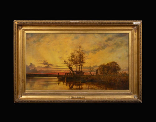 The Ferry Crossing at Sunset, Norfolk | Miller Marshall | 19th Century