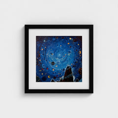 Starry Sky – black mounted square frame, head-on Prodigi view