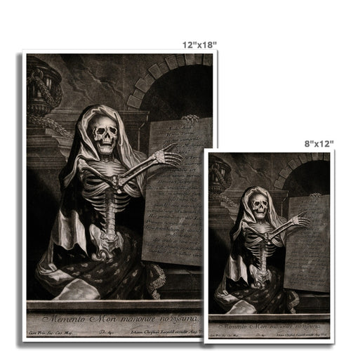 A Skeleton Holding an Inscribed Plaque | 18th Century