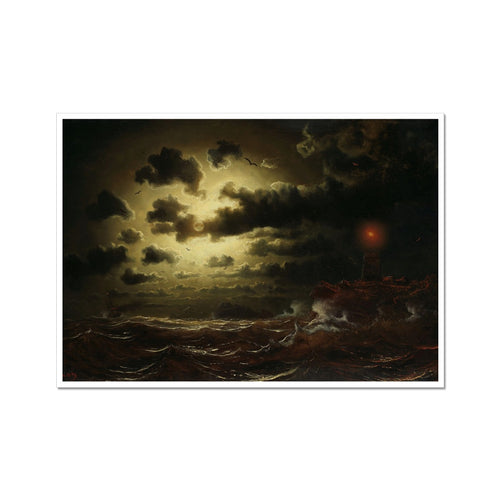 Stürmische See am Leuchtturm | Marcus Larson | 1859