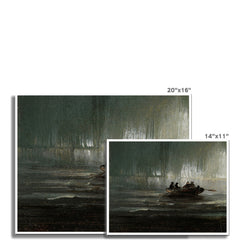 Nordlichter über vier Männern in einem Ruderboot | Peder Balke | 19. Jahrhundert