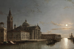 Venedig mit San Giorgio Maggiore im Mondlicht | Henry Pether | 1865