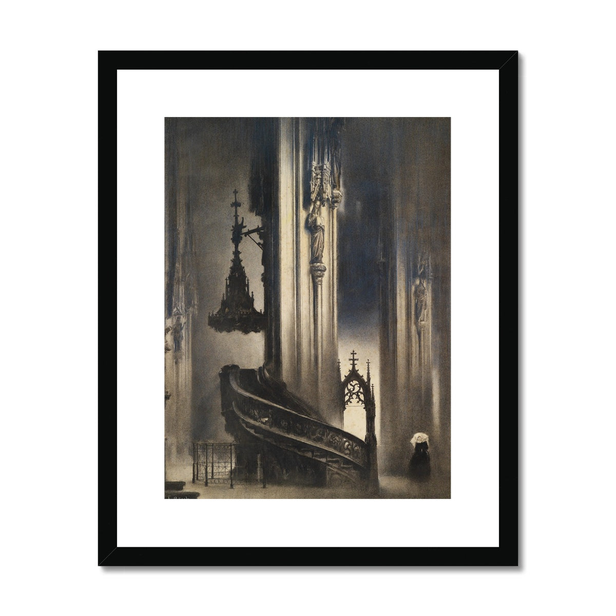 The Pilgrim Pulpit by Ludwig Rösch Buy Framed Prints Online Dark