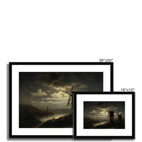 Paysage nocturne avec moulins à vent | Joseph Marszewski | 1864