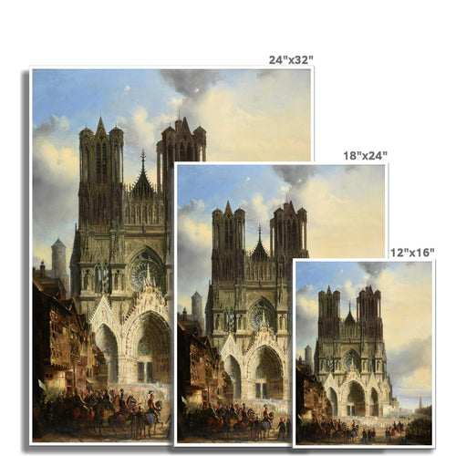 Kathedrale von Reims mit einer mittelalterlichen Prozession | David Roberts | 19. Jahrhundert
