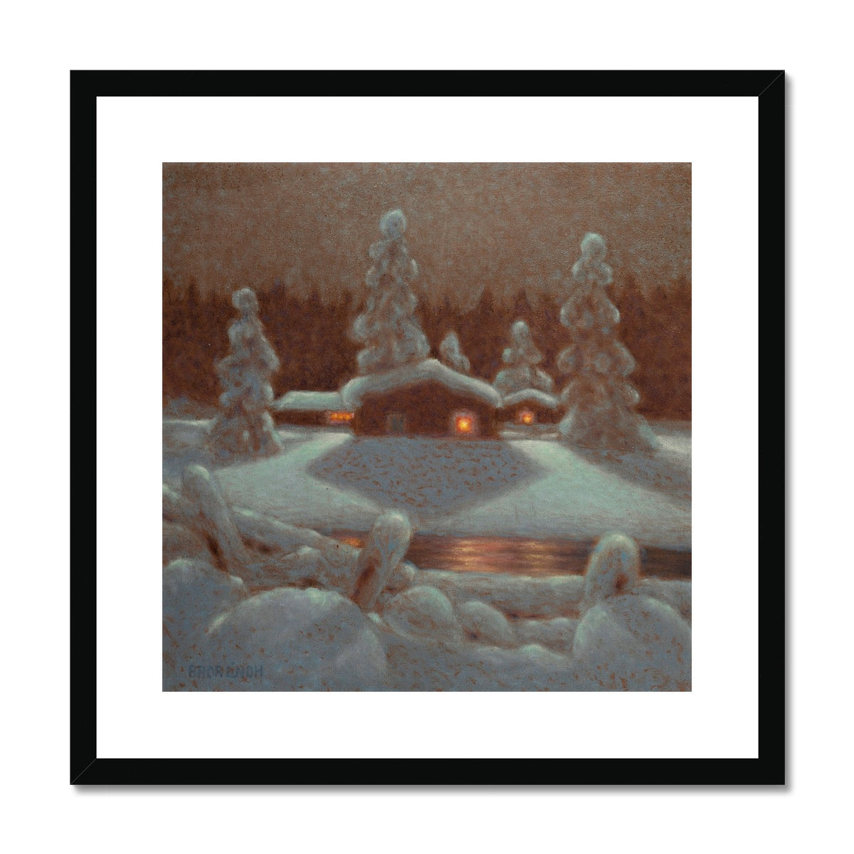 Winter Night by Bror Lindh Buy Framed Prints Online Dark Gloomy Art