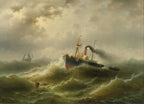 Dampfschiff im Sturm auf der Nordsee | Albert Rieger | 1905