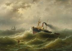 Dampfschiff im Sturm auf der Nordsee | Albert Rieger | 1905