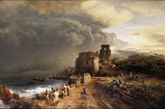 Landschaft am Meer mit Figur | Oswald Achenbach | 19. Jahrhundert