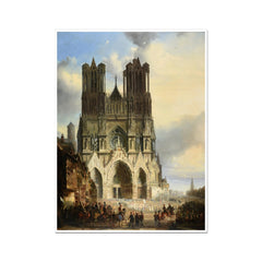 Kathedrale von Reims mit einer mittelalterlichen Prozession | David Roberts | 19. Jahrhundert