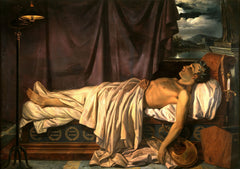 Lord Byron auf seinem Sterbebett | Joseph Denis Odevaere | 1826