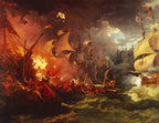 Niederlage der spanischen Armada | Philip James de Loutherbourg | 1796