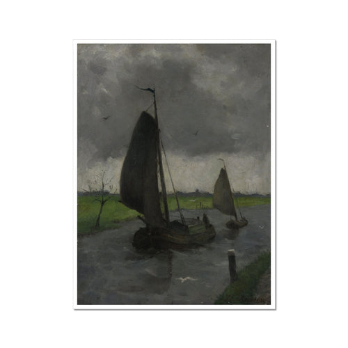 Wasserlauf mit Segelschiffen | Eduard Karsen | 1890