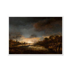 Flusslandschaft bei Sonnenuntergang | Aart van der Neer | 1650