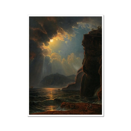 Felsenküste im Mondschein | Johann Nepomuk Schödlberger | 1830