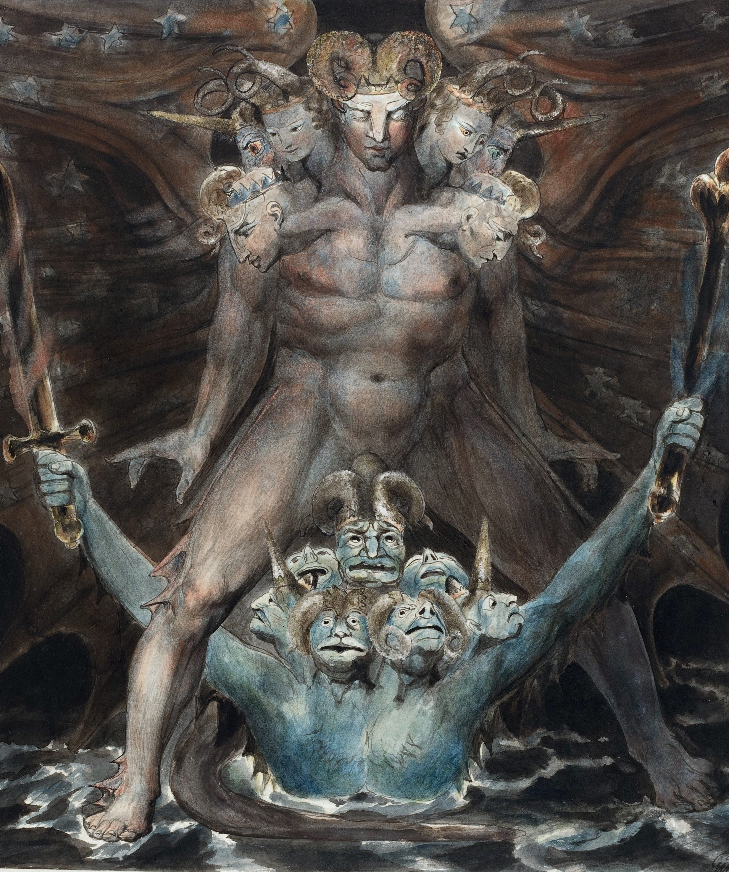 The Great Red Dragon and the Beast from the Sea by William Blake | Buy Fine  Art Prints Online – Dark Gloomy Art