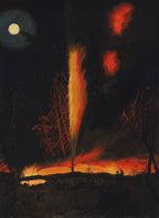 Brennende Ölquelle bei Nacht | James Hamilton | 1861