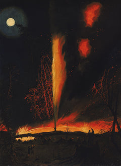 Brennende Ölquelle bei Nacht | James Hamilton | 1861