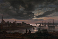 Larvik bei Mondschein | Johan Christian Dahl | 1839