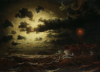 Stürmische See am Leuchtturm | Marcus Larson | 1859