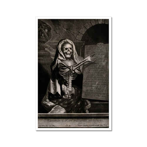 A Skeleton Holding an Inscribed Plaque | 18th Century