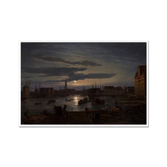 Kopenhagener Hafen im Mondlicht | Johan Christian Dahl | 1846