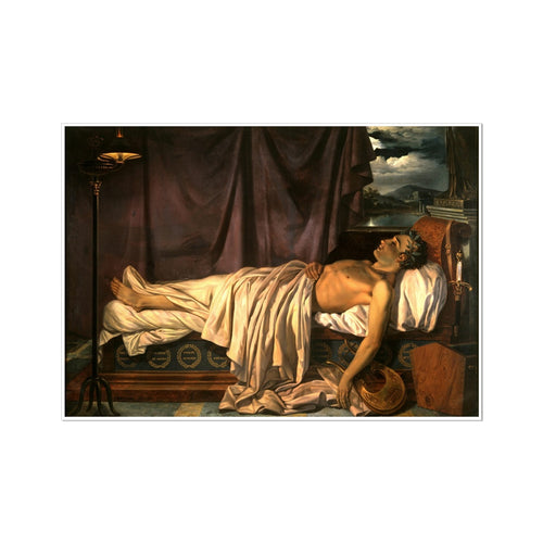 Lord Byron auf seinem Sterbebett | Joseph Denis Odevaere | 1826