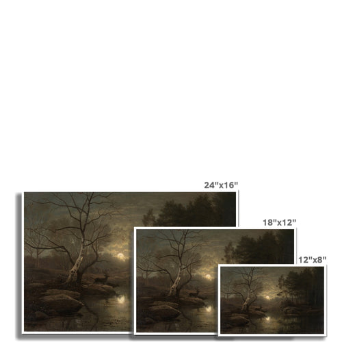 Waldlandschaft im Mondschein | Georg Eduard Otto Saal | 1861