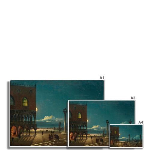 Piazza San Marco im Mondlicht, Venedig | Giovanni Grubacs | 20. Jahrhundert