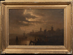 Dutch Dordrecht Moonlit Landscape | Felix Kreutzer | 19th Century
