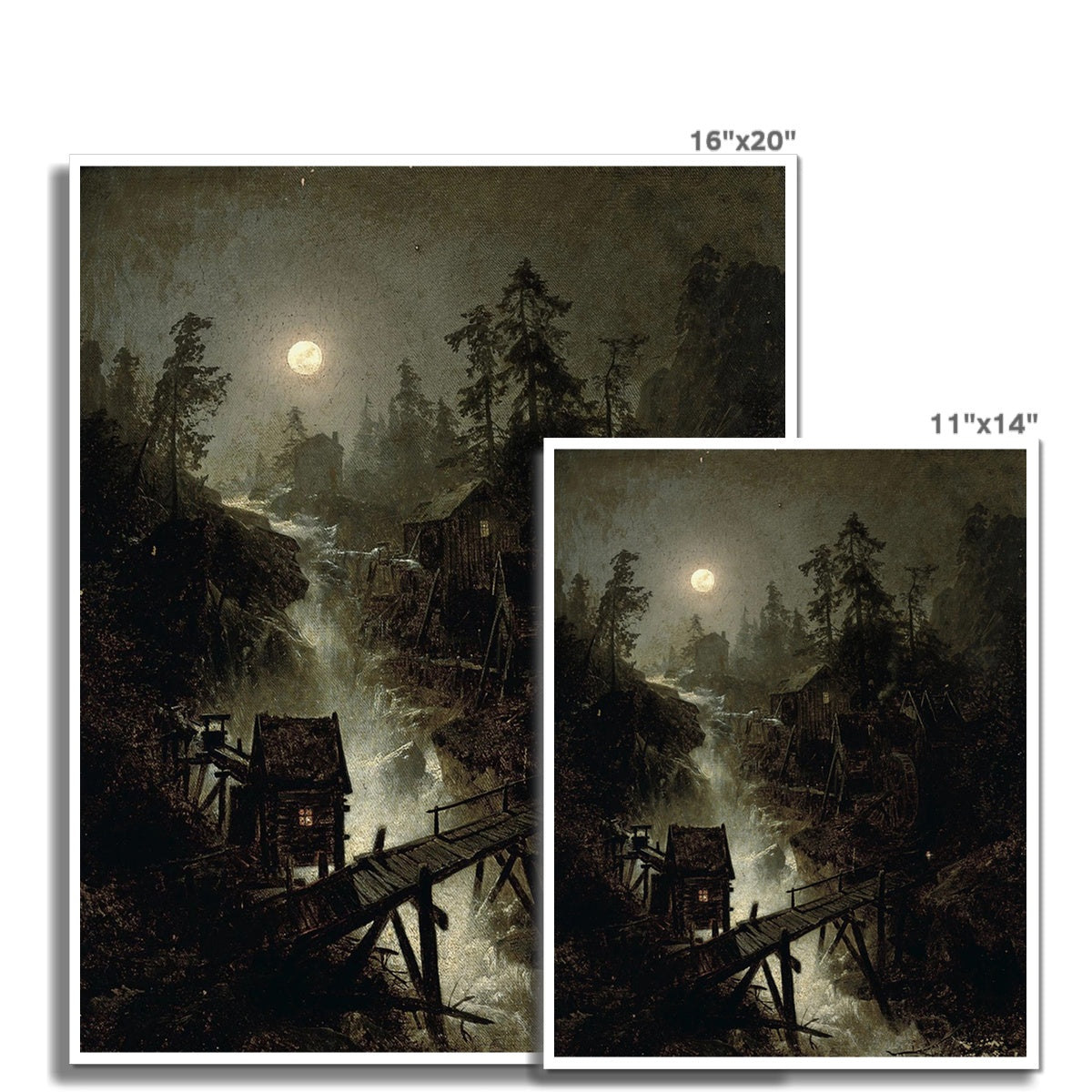 Mining Town by Moonlight by Hermann Herzog | Buy Fine Art Prints