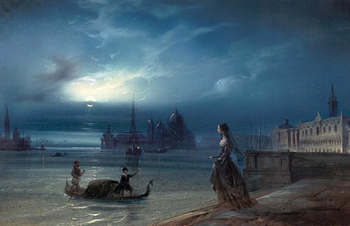Waiting Up for Him | Carlo Bossoli | 1849