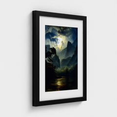 A Norwegian Fjord by Moonlight | Knud Baade | 1855