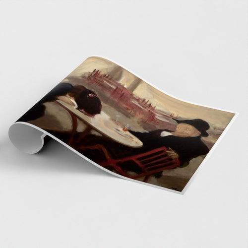 Prodigi angled rolled-paper mockup of The Demon bordered fine art print