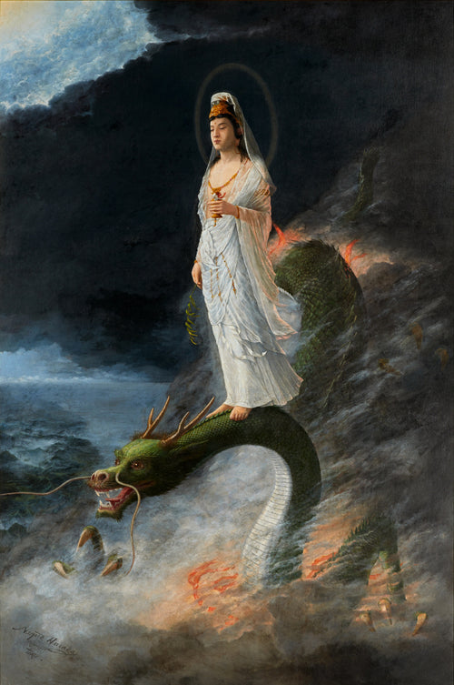 Guanyin Riding the Dragon | Harada Naojirō | 1890