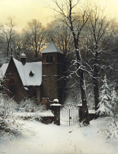 Snowy Churchyard | Sophus Jacobsen | 19th Century