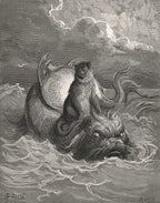The Monkey and The Dolphin | Gustave Doré | 1867