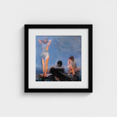 The Blue Hour – black mounted square frame, head-on view
