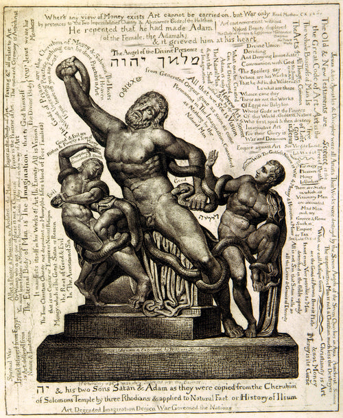 Laocoon as Jehovah with Satan and Adam | William Blake | 1820